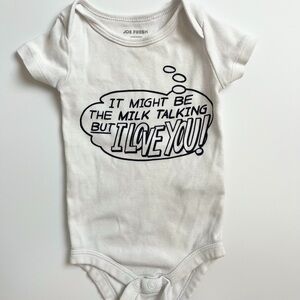 Joe Fresh White Bodysuit with Comic Speech Bubble